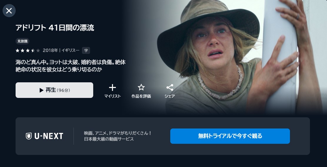 映画「アドリフト 41日間の漂流」あらすじ・ネタバレ！感想や無料視聴の方法も紹介